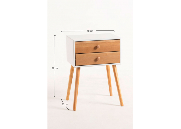 Olik Bedside Table 2 Drawers