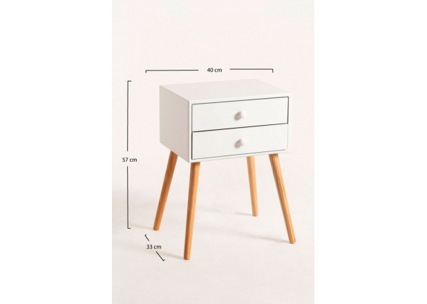 Olik Bedside Table 2 Drawers