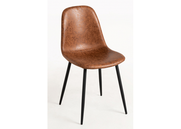 Black Teok Vintage Leatherette Chair