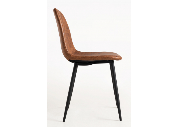 Black Teok Vintage Leatherette Chair