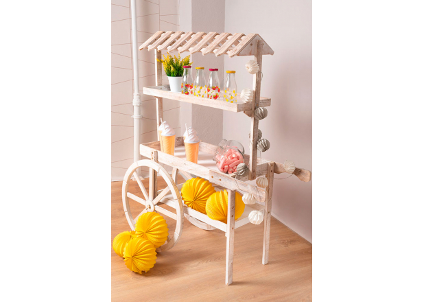 Strawberry Aged Wooden Candy Bar Cart