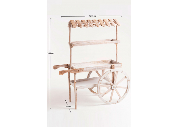 Strawberry Aged Wooden Candy Bar Cart