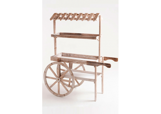 Strawberry Aged Wooden Candy Bar Cart