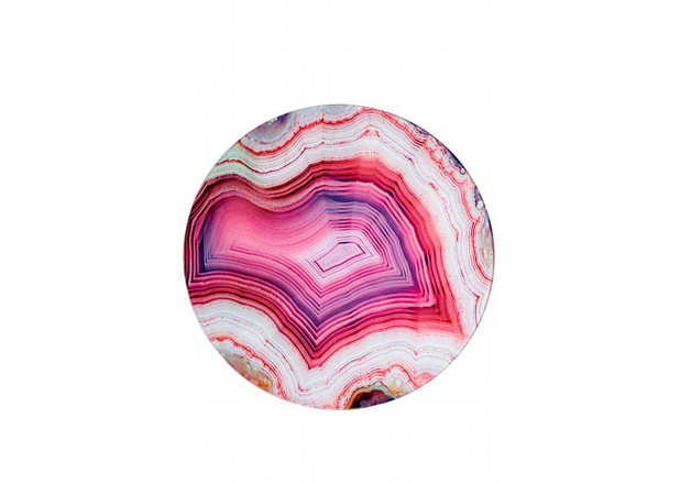 Rose Marble Effect Glass Table