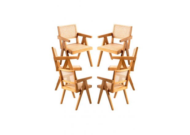 Pack 6 Holz Wooden Chairs