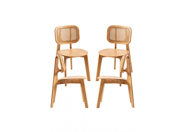 Pack 4 Lem Wood Chairs