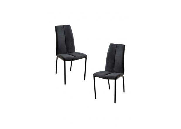 Pack 2 Chairs Humi Black Fabric