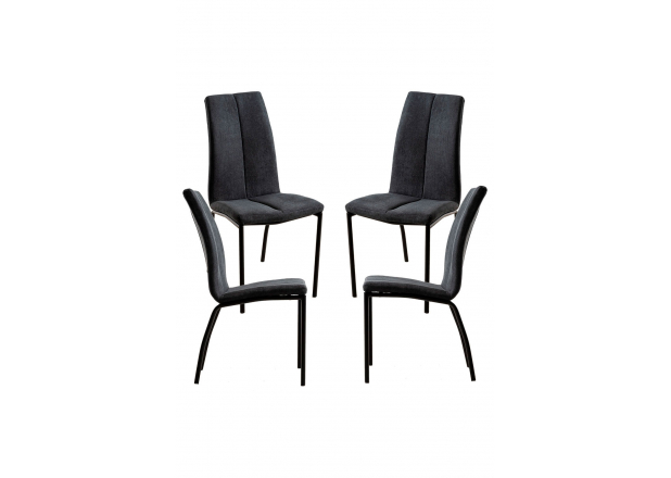 Pack 4 Chairs Humi Black Fabric