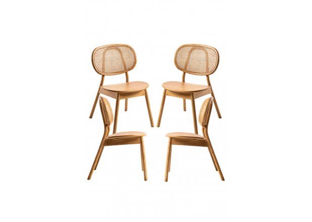 Pack 4 Tre Wood Chairs