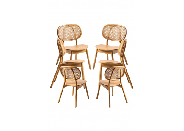 Pack 6 Tre Wood Chairs