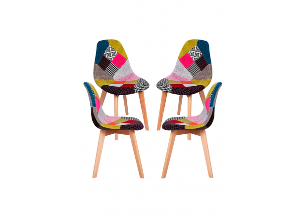 Pack 4 Kelen Patchwork Chairs