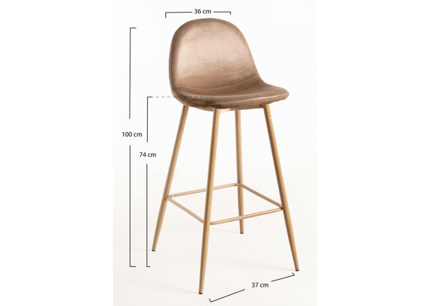 Velvet Teok Stool