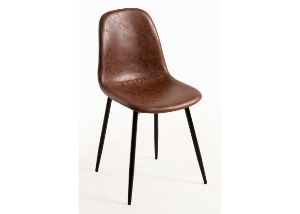 Black Teok Vintage Leatherette Chair