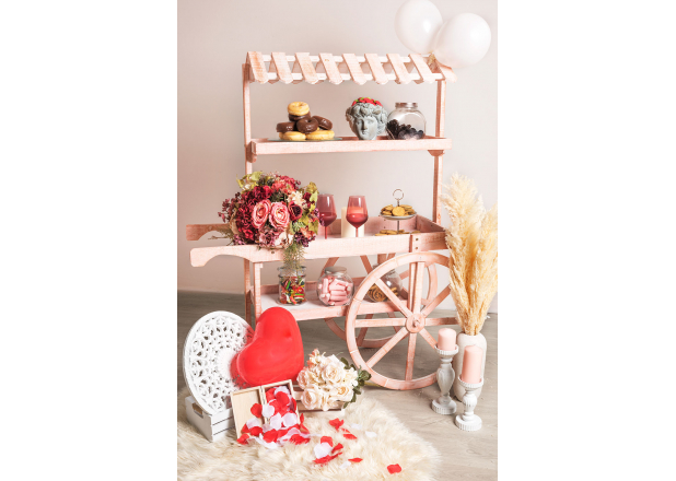 Aardbei Leeftijd Houten Candy Bar Trolley