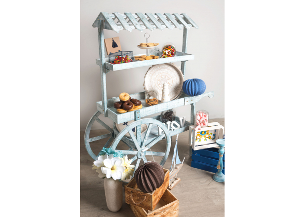 Strawberry Aged Wooden Candy Bar Cart