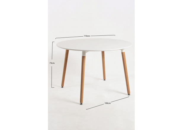 Table Tower Ronde 110 cm Blanche