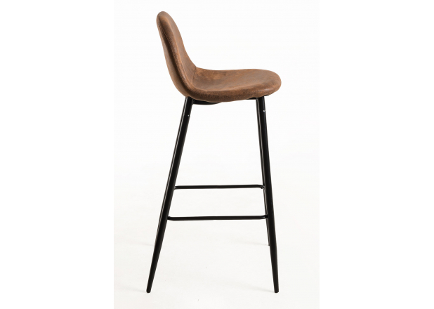 Black Vintage Brown Leatherethe Teok Stool