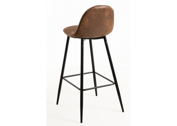 Black Vintage Brown Leatherethe Teok Stool