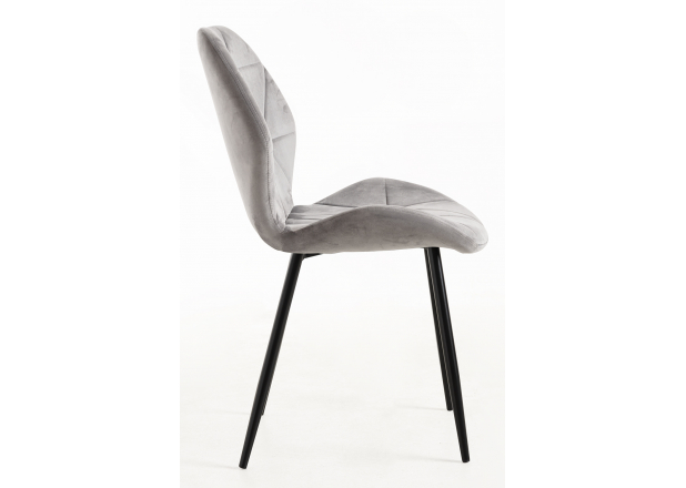 Sesel Velvet Chair with Black Legs