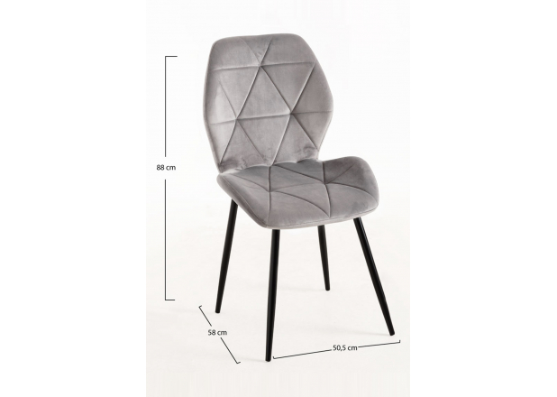 Sesel Velvet Chair with Black Legs