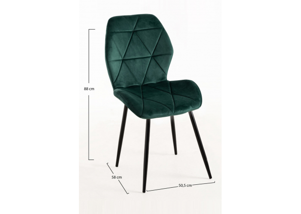 Sesel Velvet Chair with Black Legs