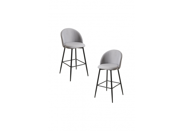 Pack 2 Stools Vint Fabric