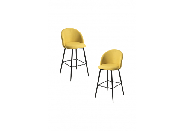 Pack 2 Stools Vint Fabric