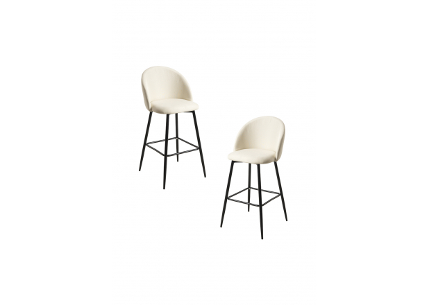 Pack 2 Stools Vint Fabric