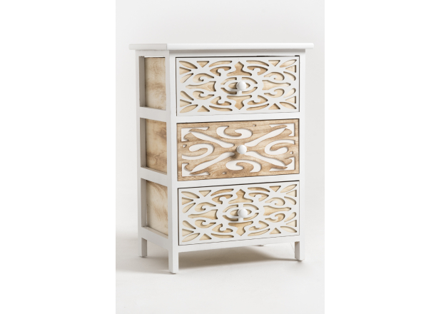 Carvy Wide Chest of Drawers 3 Drawers