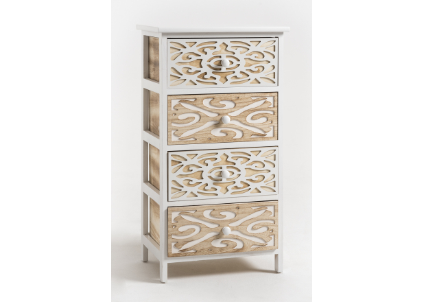 Carvy Wide Chest of Drawers 4 Drawers