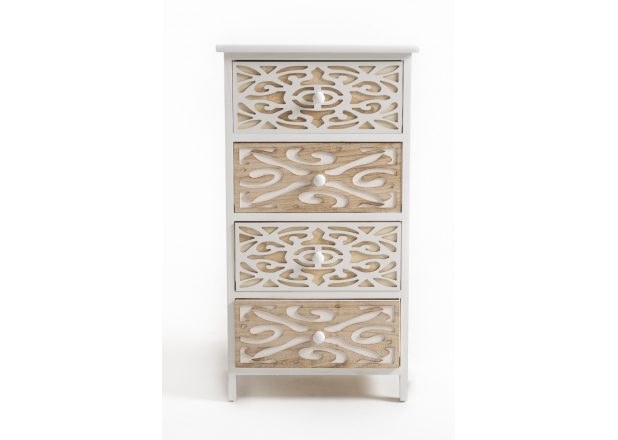 Carvy Wide Chest of Drawers 4 Drawers