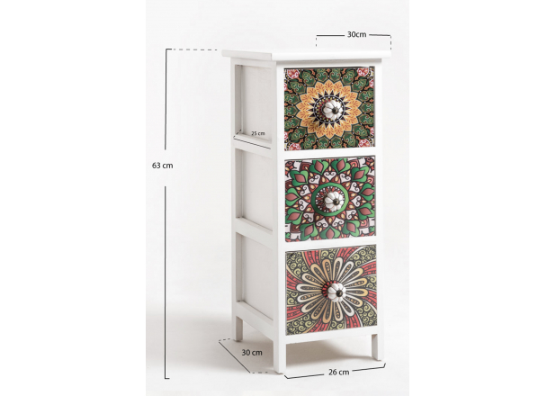 Mosaiko Narrow Chest of Drawers 3 Drawers