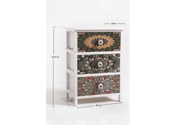 Mosaiko Wide Chest of Drawers 3 Drawers