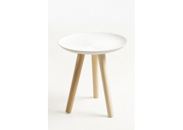 Table décorative en bois Larmes blanc Petit