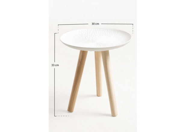 Table décorative en bois Larmes blanc Petit