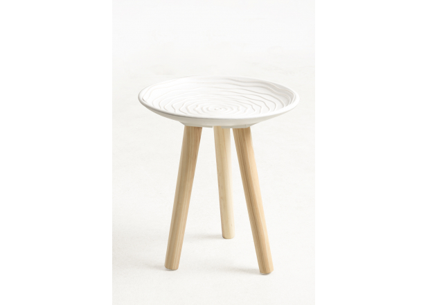 Spiral Decoration Table White Embossed Small