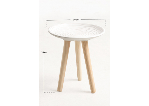 Spiral Decoration Table White Embossed Small