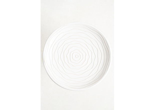 Spiral Decoration Table White Embossed Small