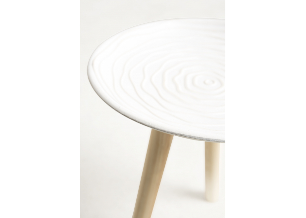 Spiral Decoration Table White Embossed Small